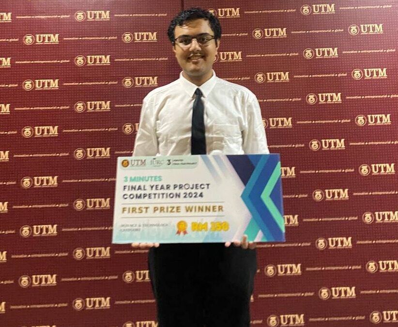 Congratulations to Mr. Rajvinderjeet Singh on Receiving the First prize in 3-minute FYP Proposal