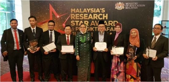 UTM Researchers Honoured at Malaysia Research Star Award 2018