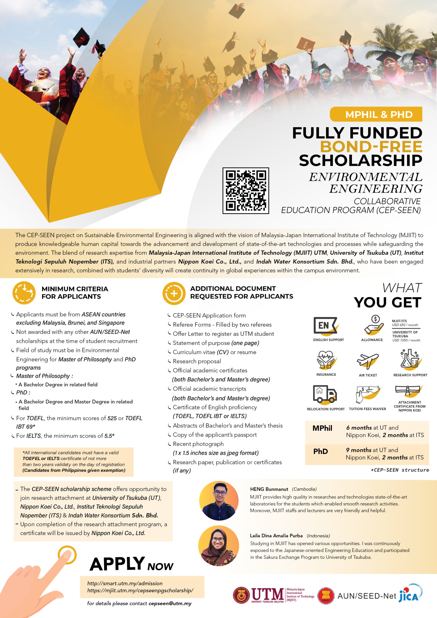 CEP-SEEN POSTGRADUATE SCHOLARSHIP  Malaysia-Japan International 